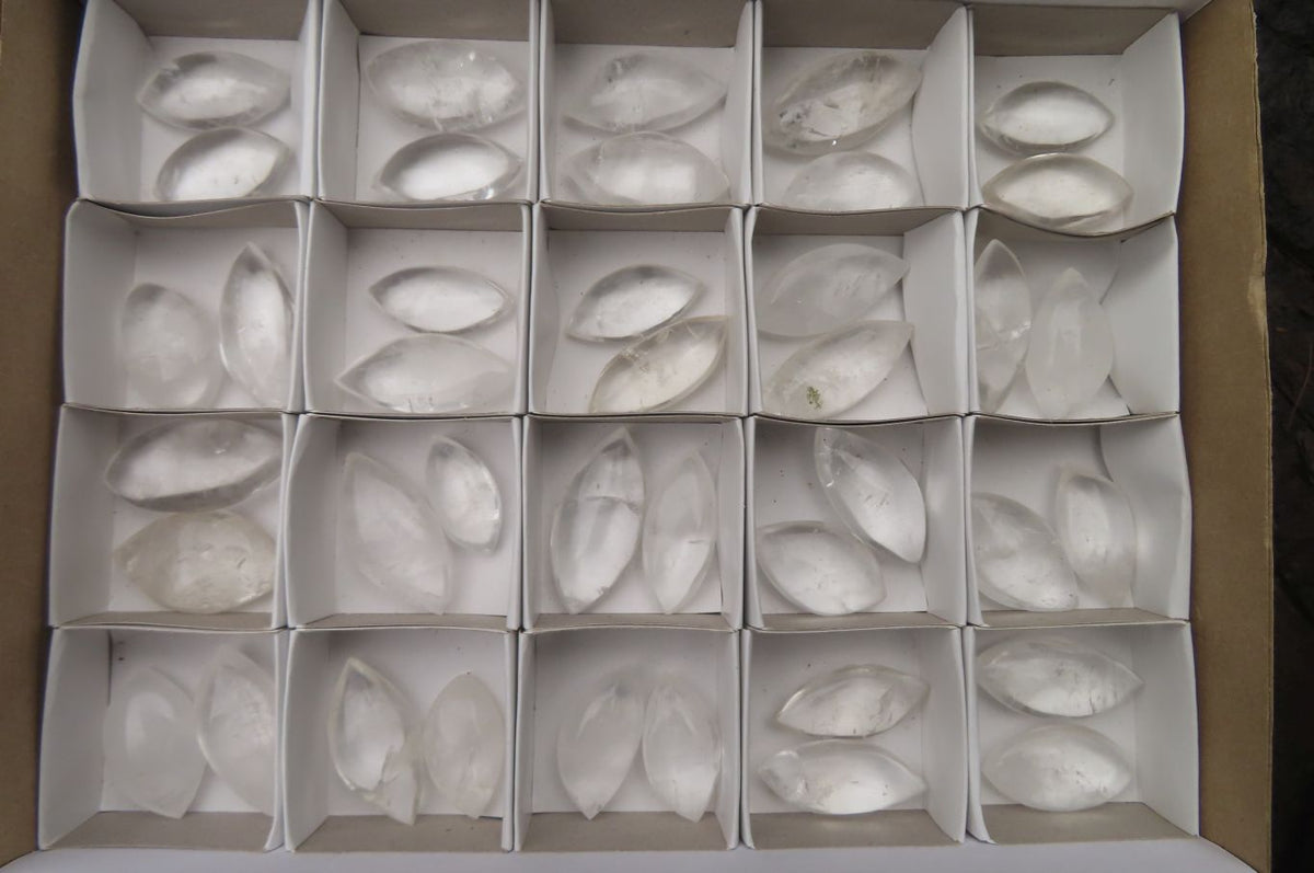 Polished Clear Quartz "Angel Tears" Pendant Pieces x 40 From Madagascar - Toprock Gemstones and Minerals 