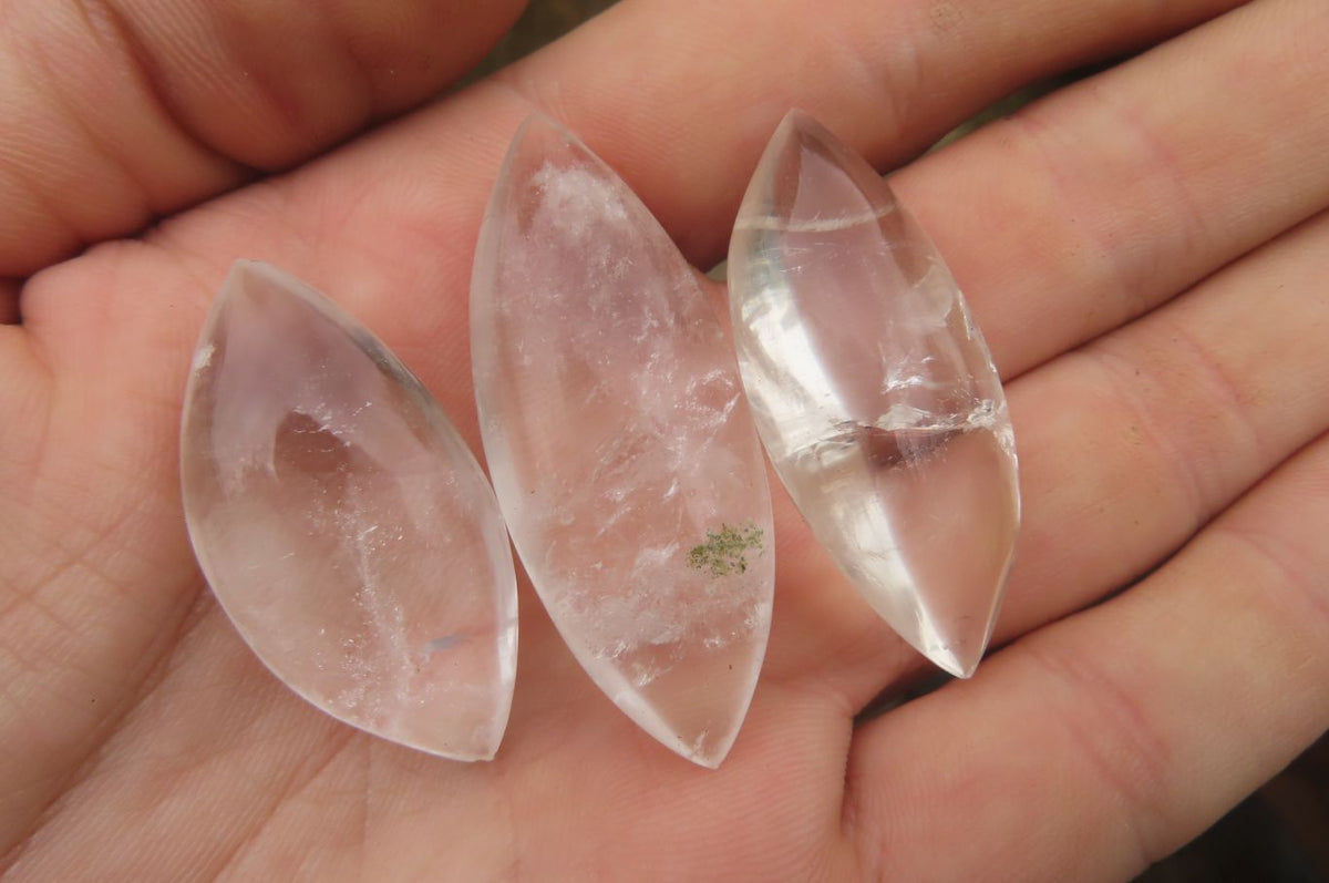 Polished Clear Quartz "Angel Tears" Pendant Pieces x 40 From Madagascar - Toprock Gemstones and Minerals 