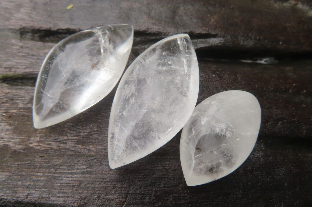 Polished Clear Quartz "Angel Tears" Pendant Pieces x 40 From Madagascar - Toprock Gemstones and Minerals 