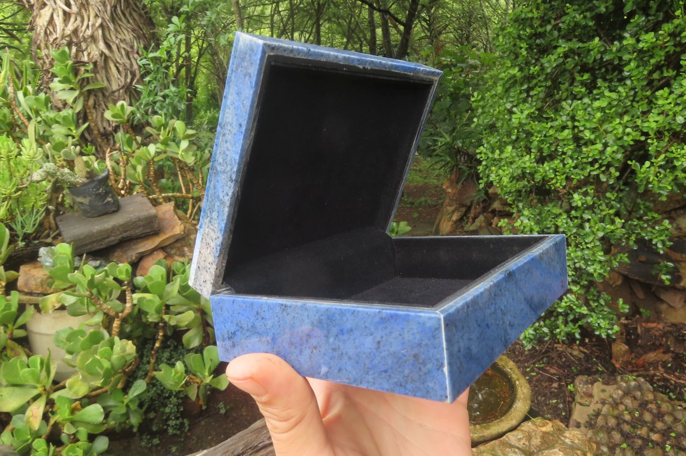Hand Made Dumortierite Jewellery Box x 1 From Mozambique - Toprock Gemstones and Minerals 