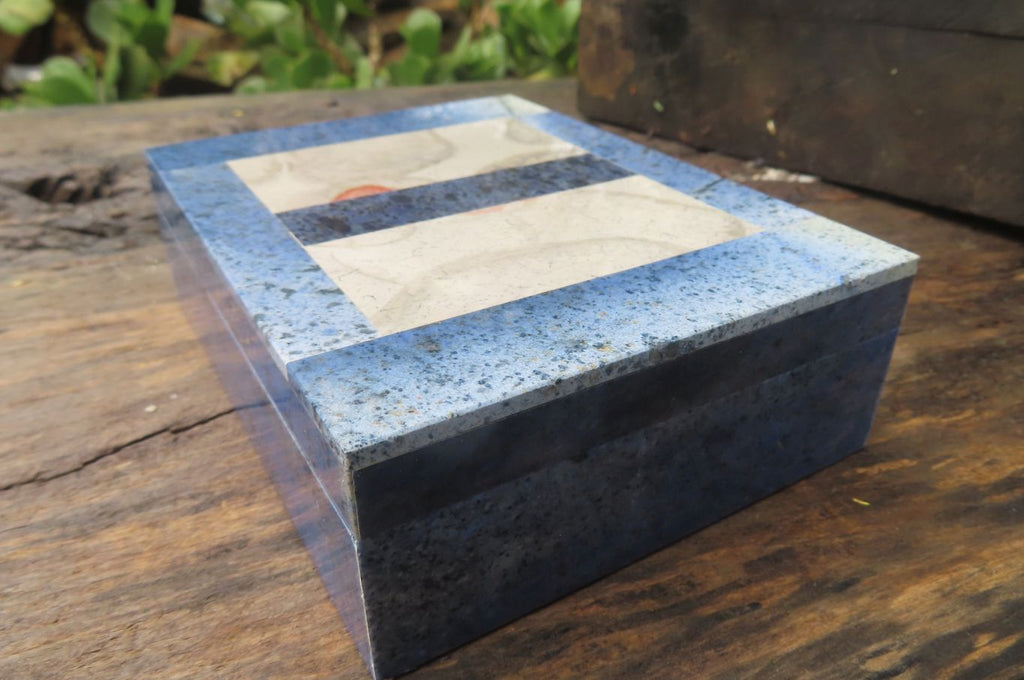 Hand Made Dumortierite Jewellery Box x 1 From Mozambique - Toprock Gemstones and Minerals 