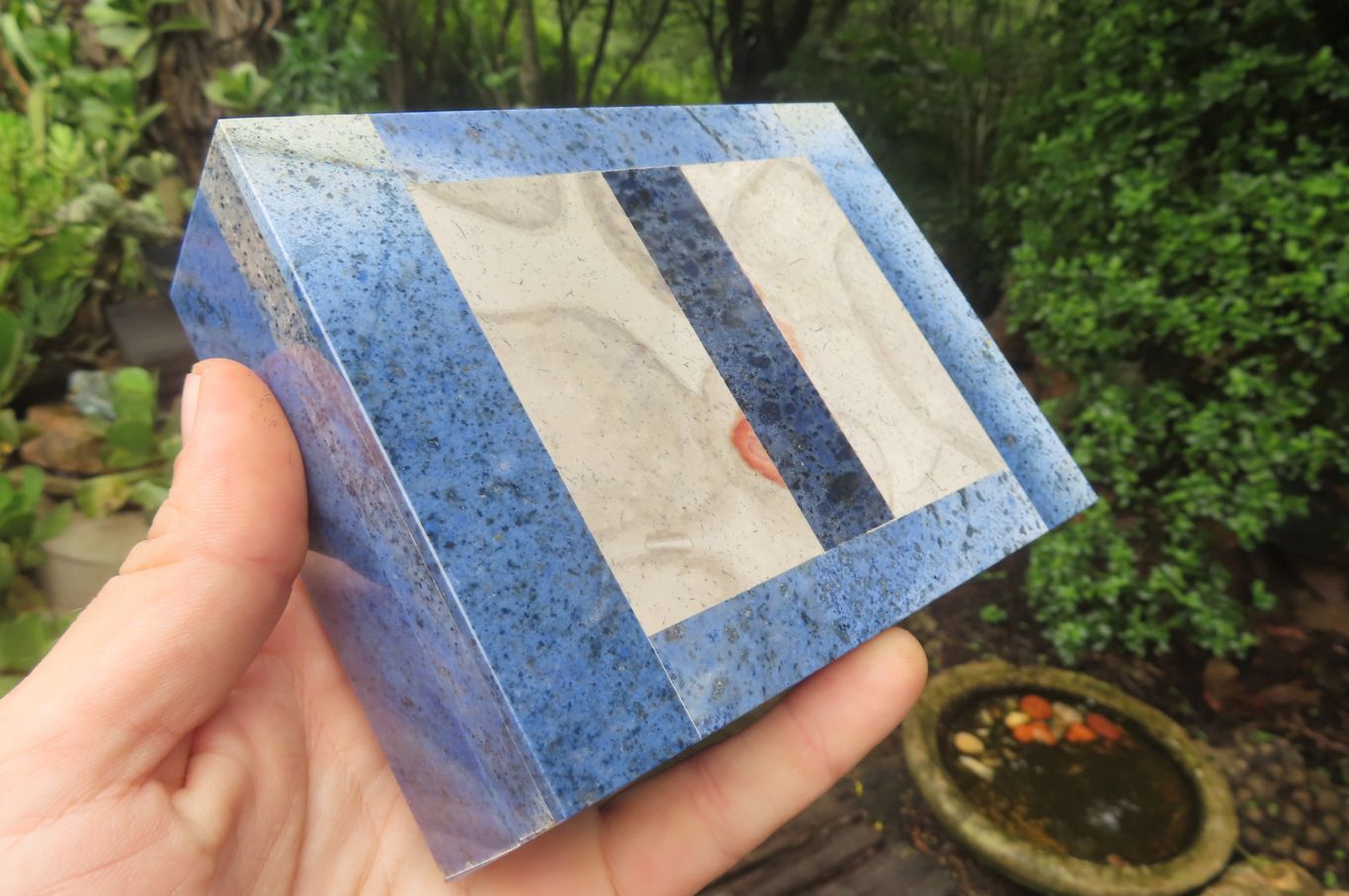 Hand Made Dumortierite Jewellery Box x 1 From Mozambique - Toprock Gemstones and Minerals 