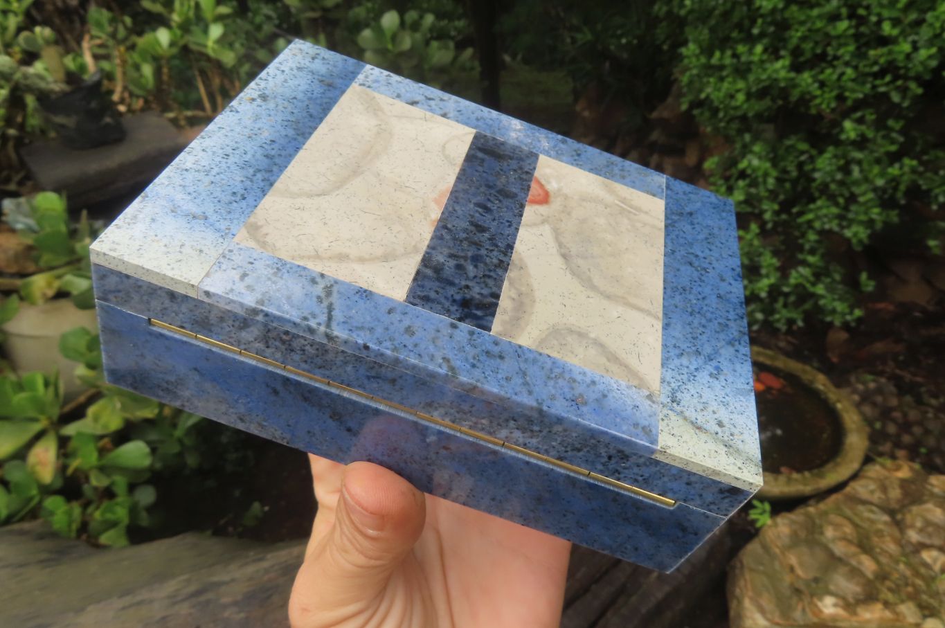 Hand Made Dumortierite Jewellery Box x 1 From Mozambique - Toprock Gemstones and Minerals 