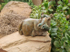 Hand Made Green Verdite Hippo Carvings x 3 From Zimbabwe - Toprock Gemstones and Minerals 