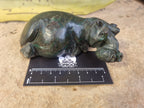 Hand Made Green Verdite Hippo Carvings x 3 From Zimbabwe - Toprock Gemstones and Minerals 