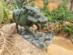 Hand Made Green Verdite Warthog Carving x 1 From Zimbabwe - Toprock Gemstones and Minerals 