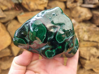 Polished Flower Banded Malachite Free Forms x 4 From Congo - Toprock Gemstones and Minerals 