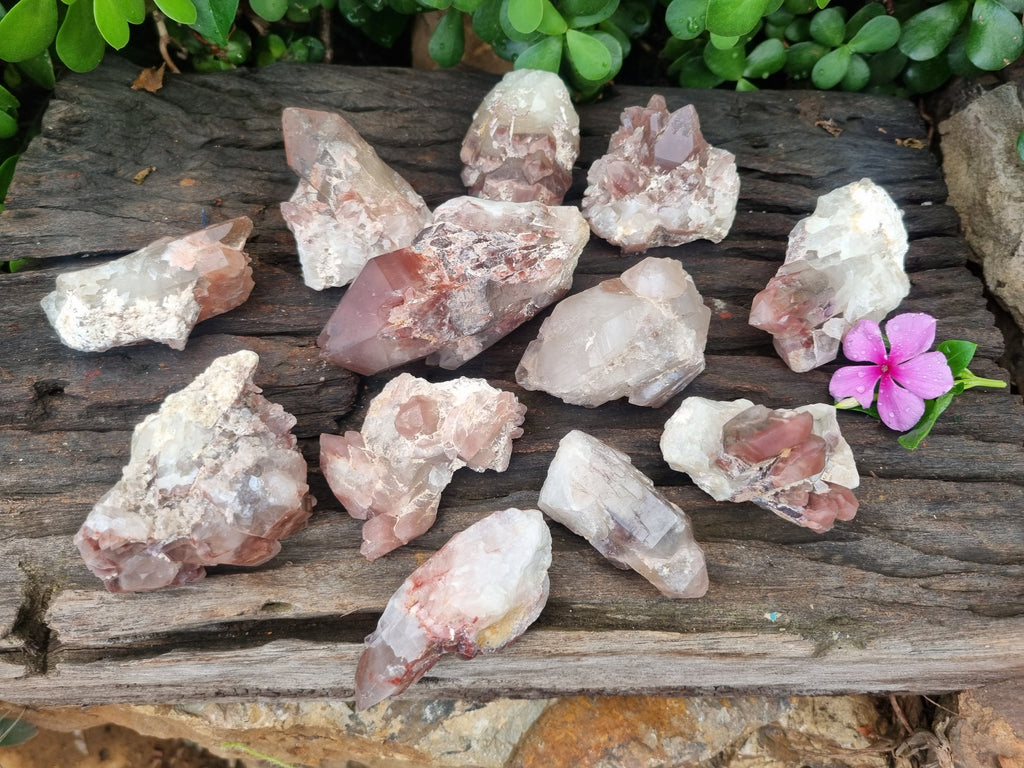 Natural Red Hematoid Quartz Crystals x 12 From Karoi, Zimbabwe - Toprock Gemstones and Minerals 