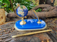Polished Gemstone World Globe Desk Set x 1 From China - Toprock Gemstones and Minerals 