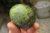 Polished Green Opal Standing Free Forms x 3 From Antsirabe, Madagascar - Toprock Gemstones and Minerals 