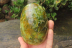 Polished Green Opal Standing Free Forms x 3 From Antsirabe, Madagascar - Toprock Gemstones and Minerals 
