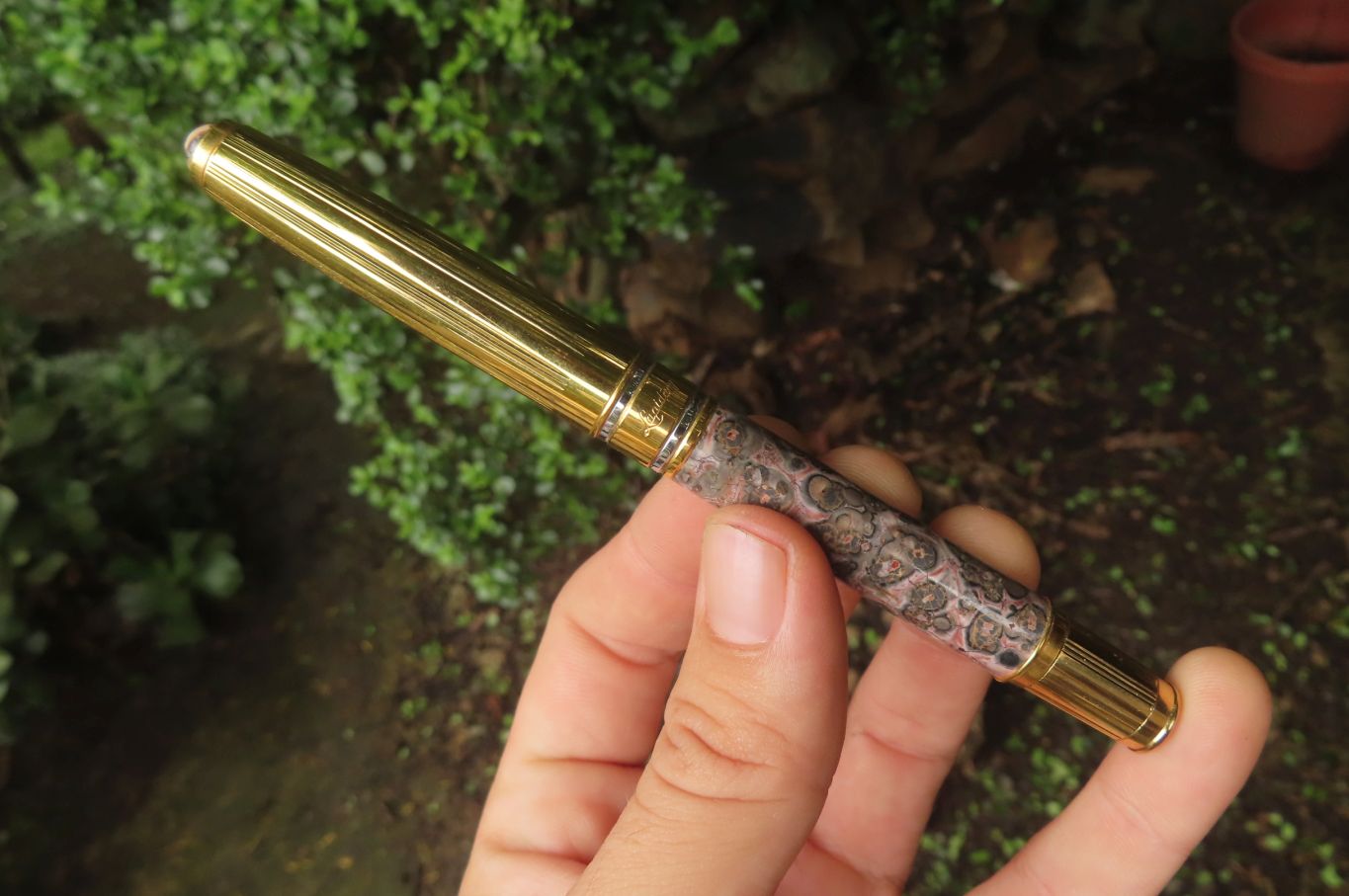 Hand Made Fountain Pens With Stone Inlays x 4 From China - Toprock Gemstones and Minerals 