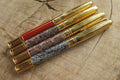 Hand Made Fountain Pens With Stone Inlays x 4 From China - Toprock Gemstones and Minerals 