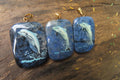 Polished Dumortierite Pendants with Hand Painted Dolphins - sold per item - From Mozambique - Toprock Gemstones and Minerals 