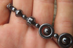 Polished Hematite Beaded Choker Necklace with Donut Centered Beads  - Sold Per Item - From Southern Africa - Toprock Gemstones and Minerals 