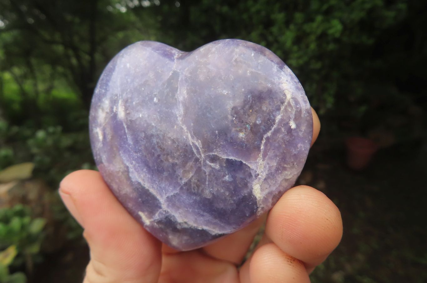 Polished Lepidolite with Pink Rubellite Gemstone Hearts x 6 From Ambatondrazaka, Madagascar - Toprock Gemstones and Minerals 