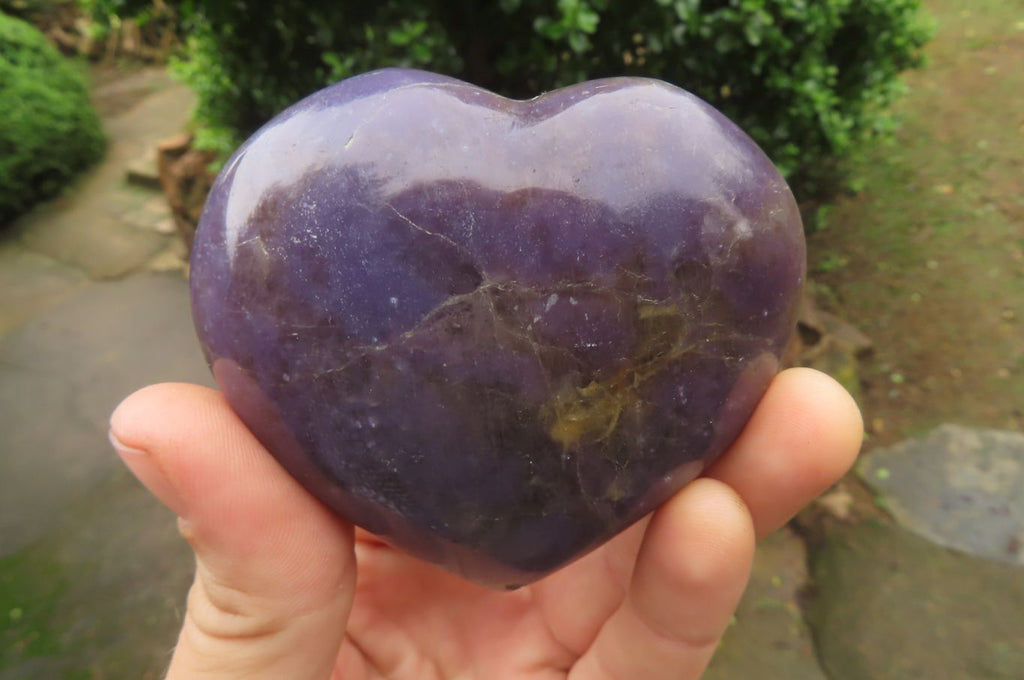 Polished Lepidolite with Pink Rubellite Gemstone Hearts x 6 From Ambatondrazaka, Madagascar - Toprock Gemstones and Minerals 