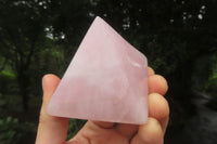 Polished Rose Quartz Pyramids x 4 From Madagascar