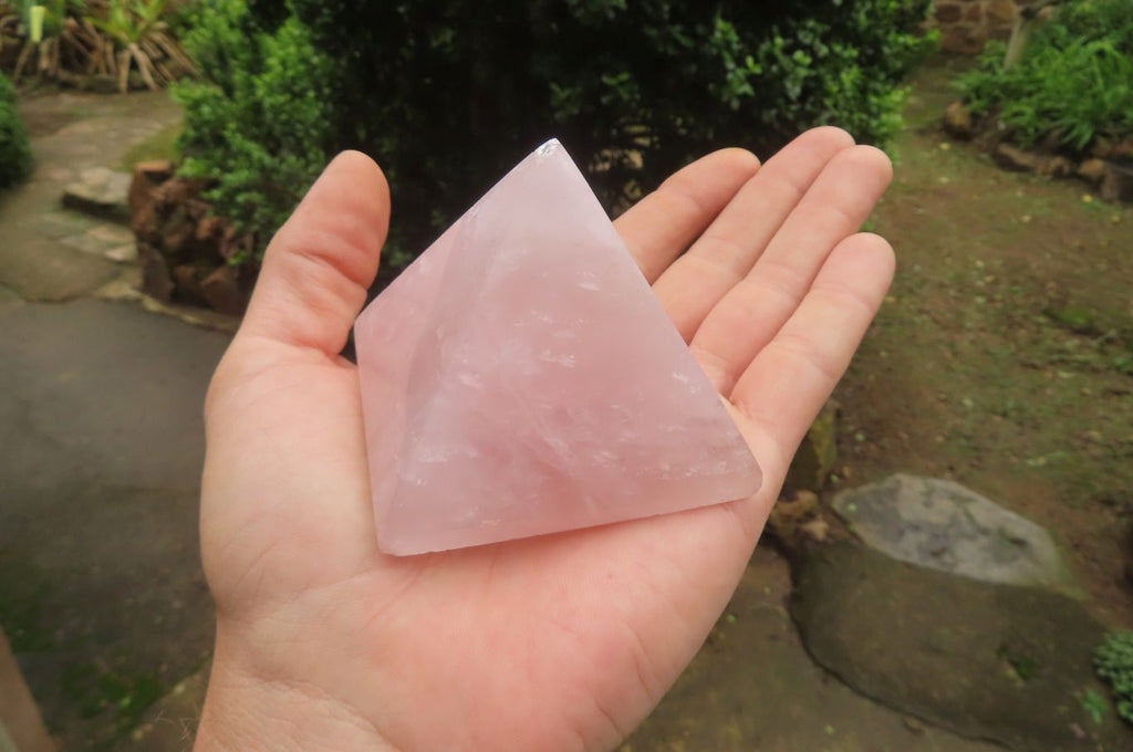 Polished Rose Quartz Pyramids x 4 From Madagascar - Toprock Gemstones and Minerals 