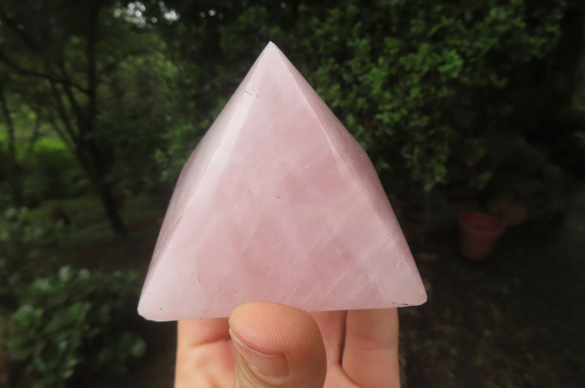 Polished Rose Quartz Pyramids x 4 From Madagascar - Toprock Gemstones and Minerals 