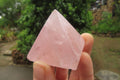 Polished Rose Quartz Pyramids x 4 From Madagascar - Toprock Gemstones and Minerals 