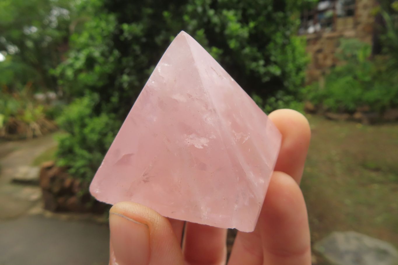 Polished Rose Quartz Pyramids x 4 From Madagascar - Toprock Gemstones and Minerals 