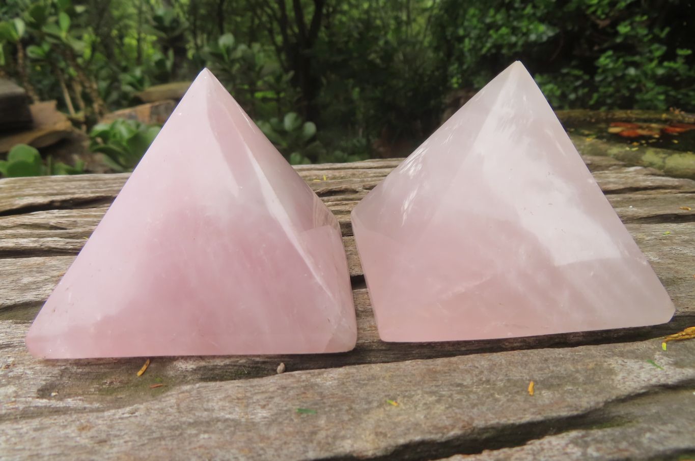 Polished Rose Quartz Pyramids x 4 From Madagascar - Toprock Gemstones and Minerals 