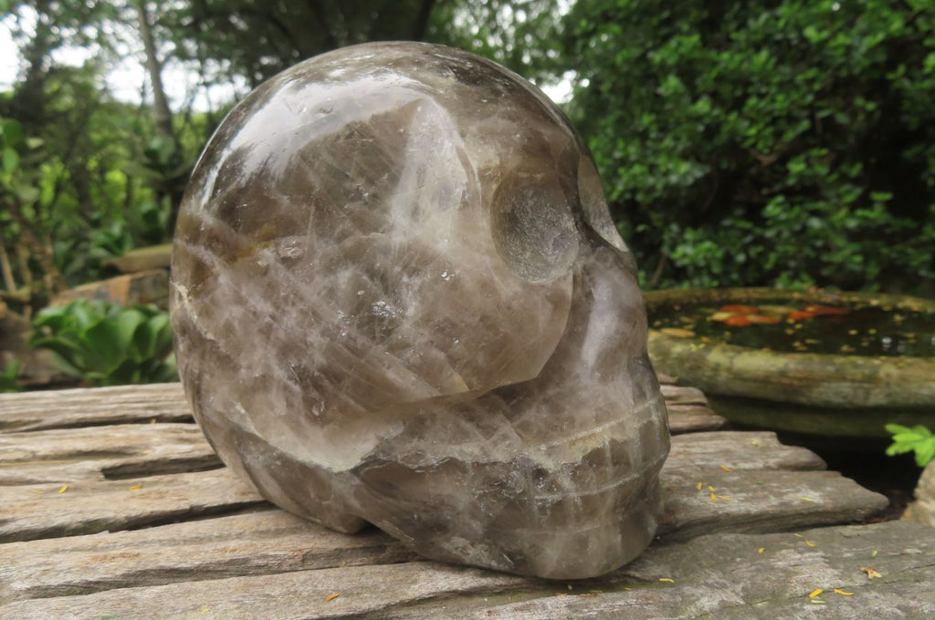 Hand Made Smokey Quartz Skull Carving x 1 From Madagascar - Toprock Gemstones and Minerals 