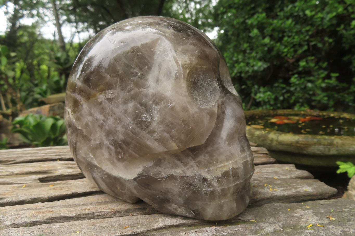 Hand Made Smokey Quartz Skull Carving x 1 From Madagascar - Toprock Gemstones and Minerals 