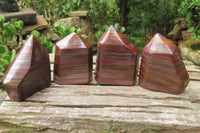 Polished Tiger Iron Jasper Points x 4 From South Africa - Toprock Gemstones and Minerals 