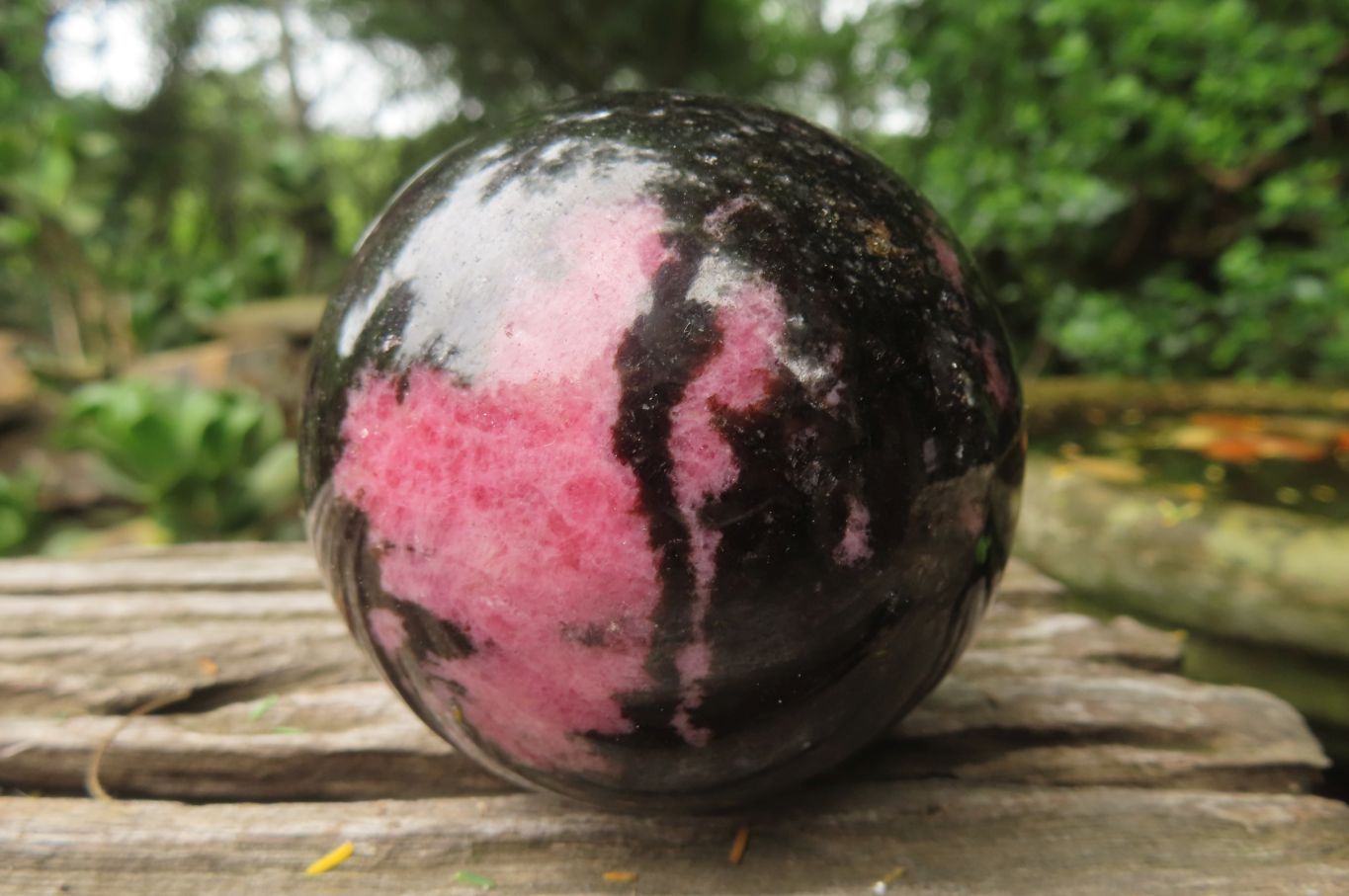 Polished Rhodonite Spheres x 3 From Ambindavato, Madagascar - Toprock Gemstones and Minerals 