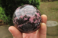 Polished Rhodonite Spheres x 3 From Ambindavato, Madagascar - Toprock Gemstones and Minerals 