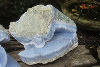Natural Blue Lace Agate Geode Specimens x 2 From Malawi - Toprock Gemstones and Minerals 