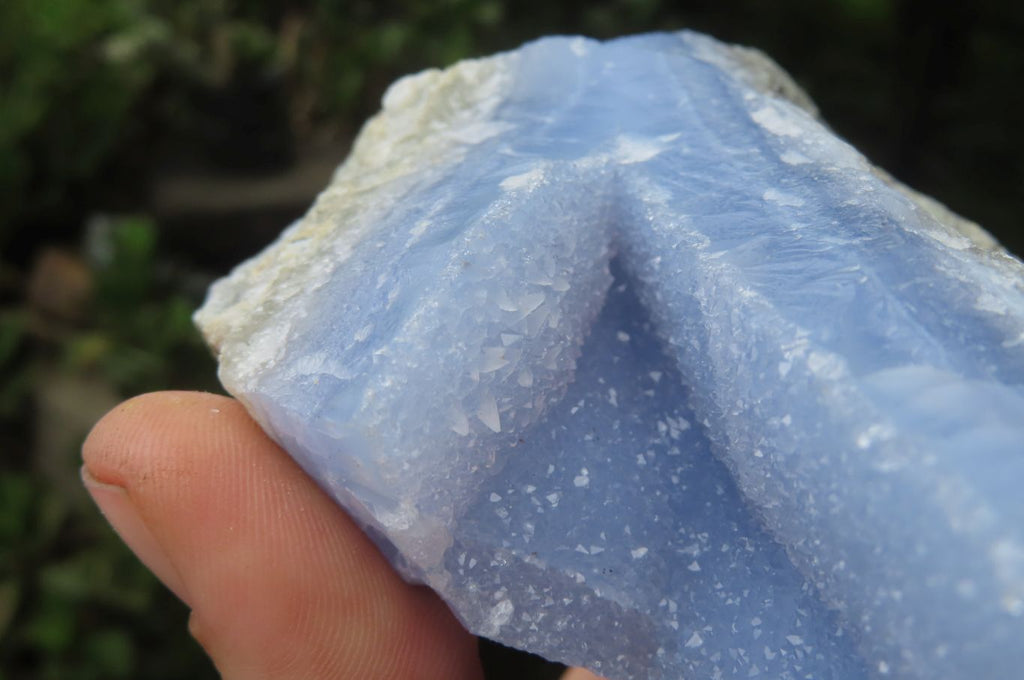 Natural Blue Lace Agate Geode Specimens x 2 From Malawi - Toprock Gemstones and Minerals 