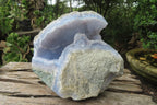 Natural Blue Lace Agate Geode Specimens x 2 From Malawi - Toprock Gemstones and Minerals 