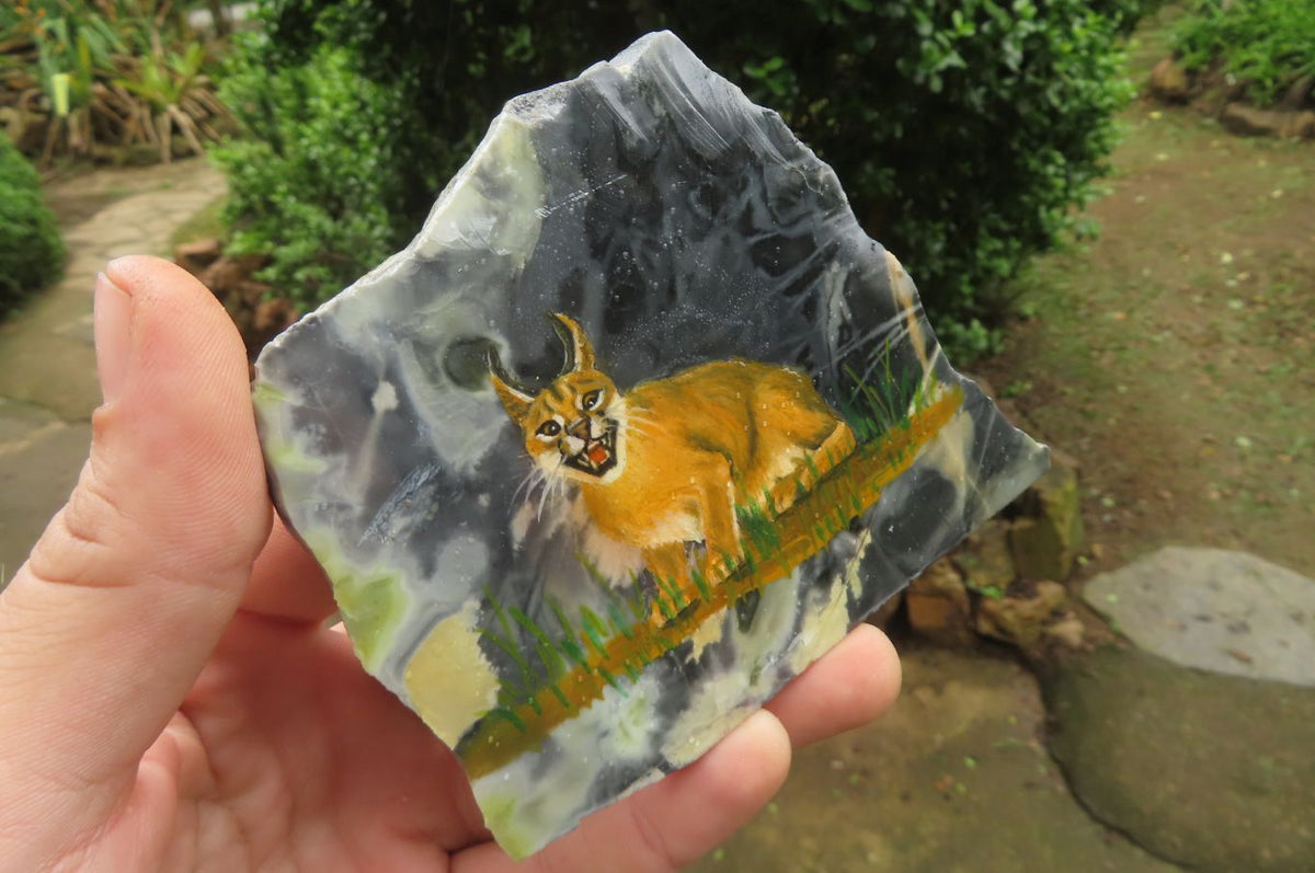 Hand Made Caracal Decoupage Stone Slabs x 6 From Southern Africa - Toprock Gemstones and Minerals 