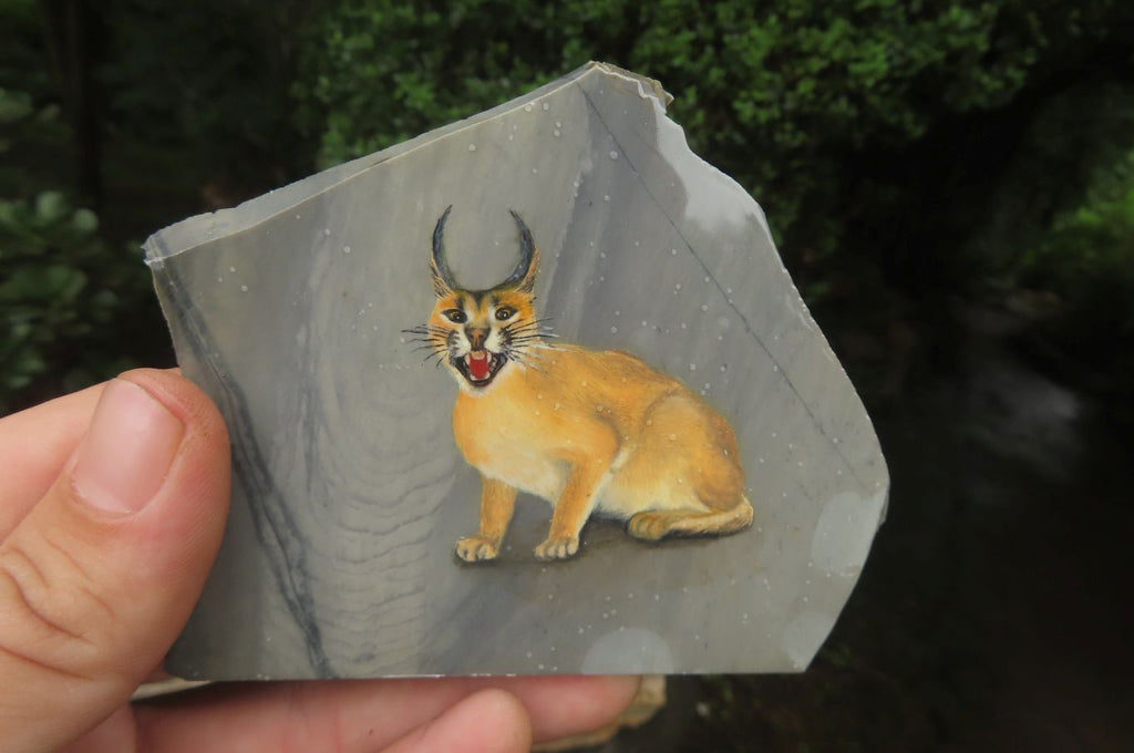 Hand Made Caracal Decoupage Stone Slabs x 6 From Southern Africa - Toprock Gemstones and Minerals 