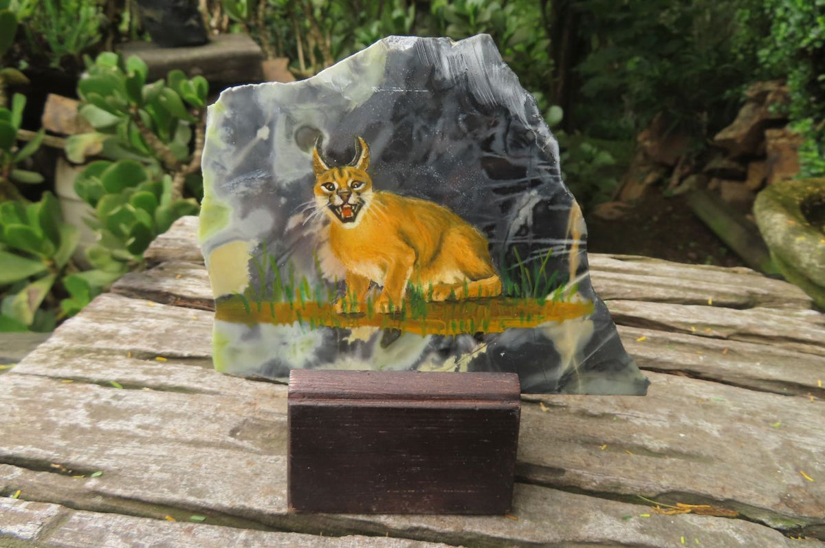 Hand Made Caracal Decoupage Stone Slabs x 6 From Southern Africa - Toprock Gemstones and Minerals 