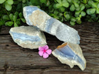 Natural Blue Lace Agate Geode Specimens x 3 From Malawi - Toprock Gemstones and Minerals 