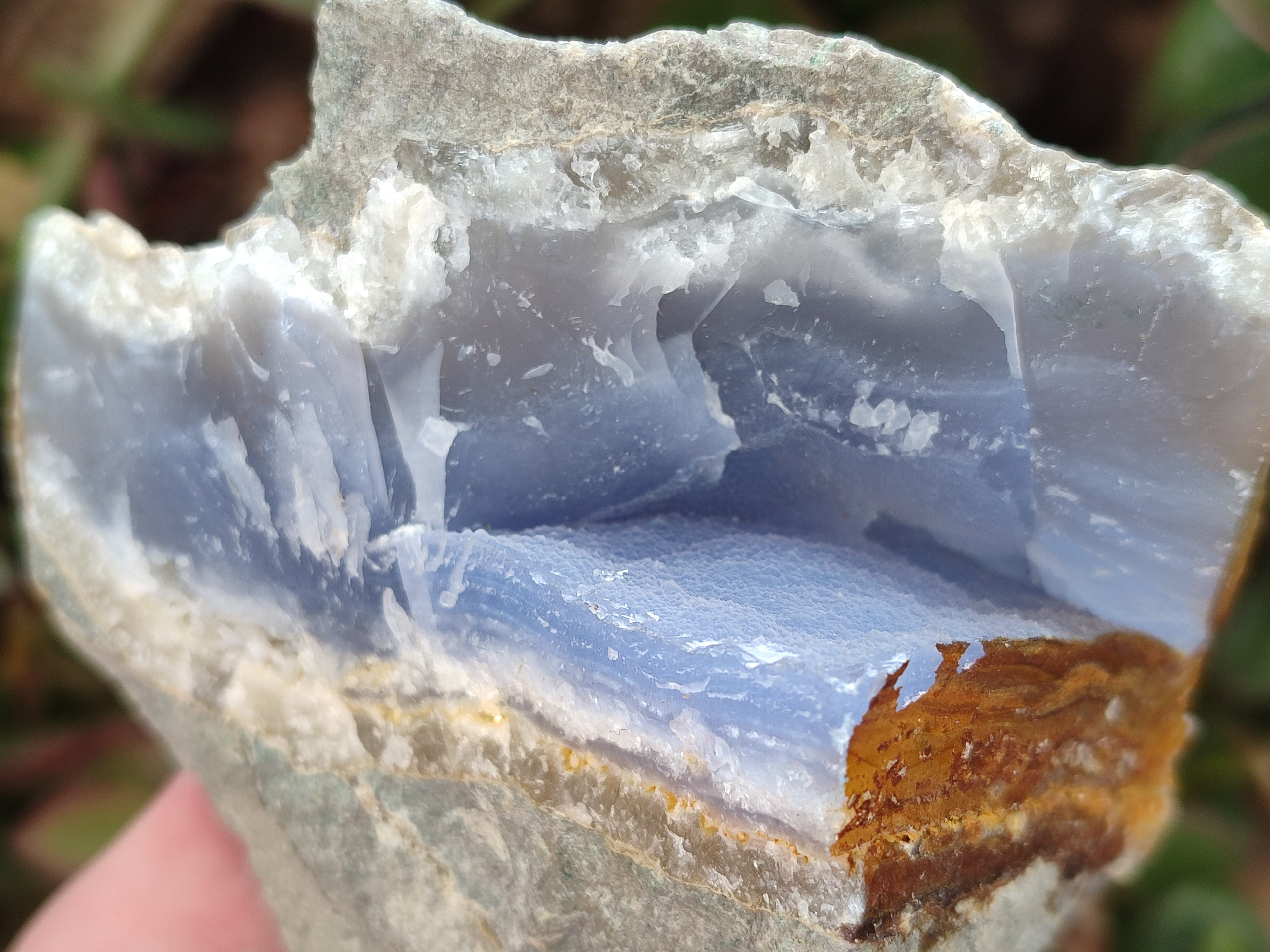 Natural Blue Lace Agate Geode Specimens x 3 From Malawi - Toprock Gemstones and Minerals 