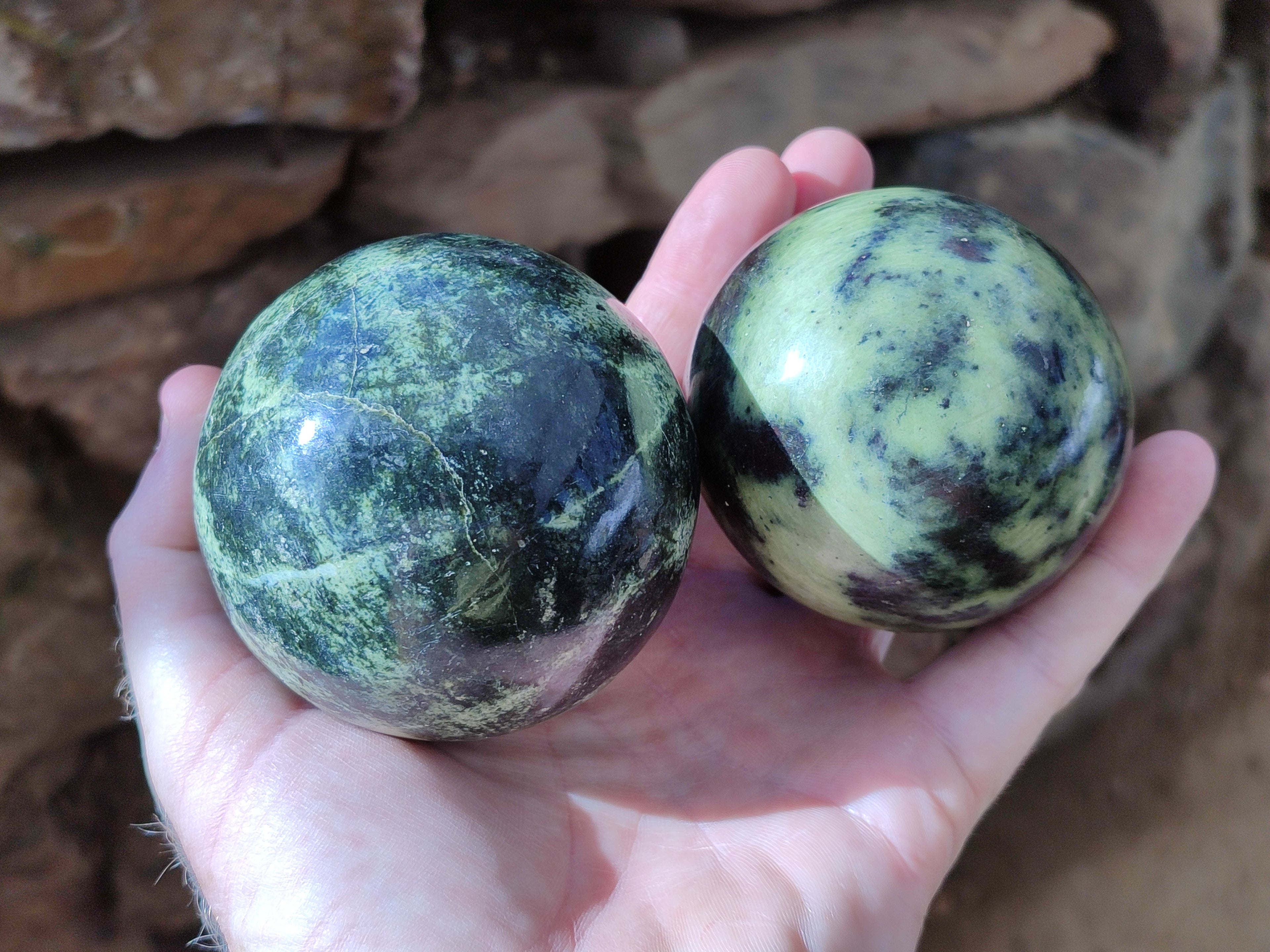 Polished Leopard Stone Eggs x 4 From Zimbabwe - Toprock Gemstones and Minerals 