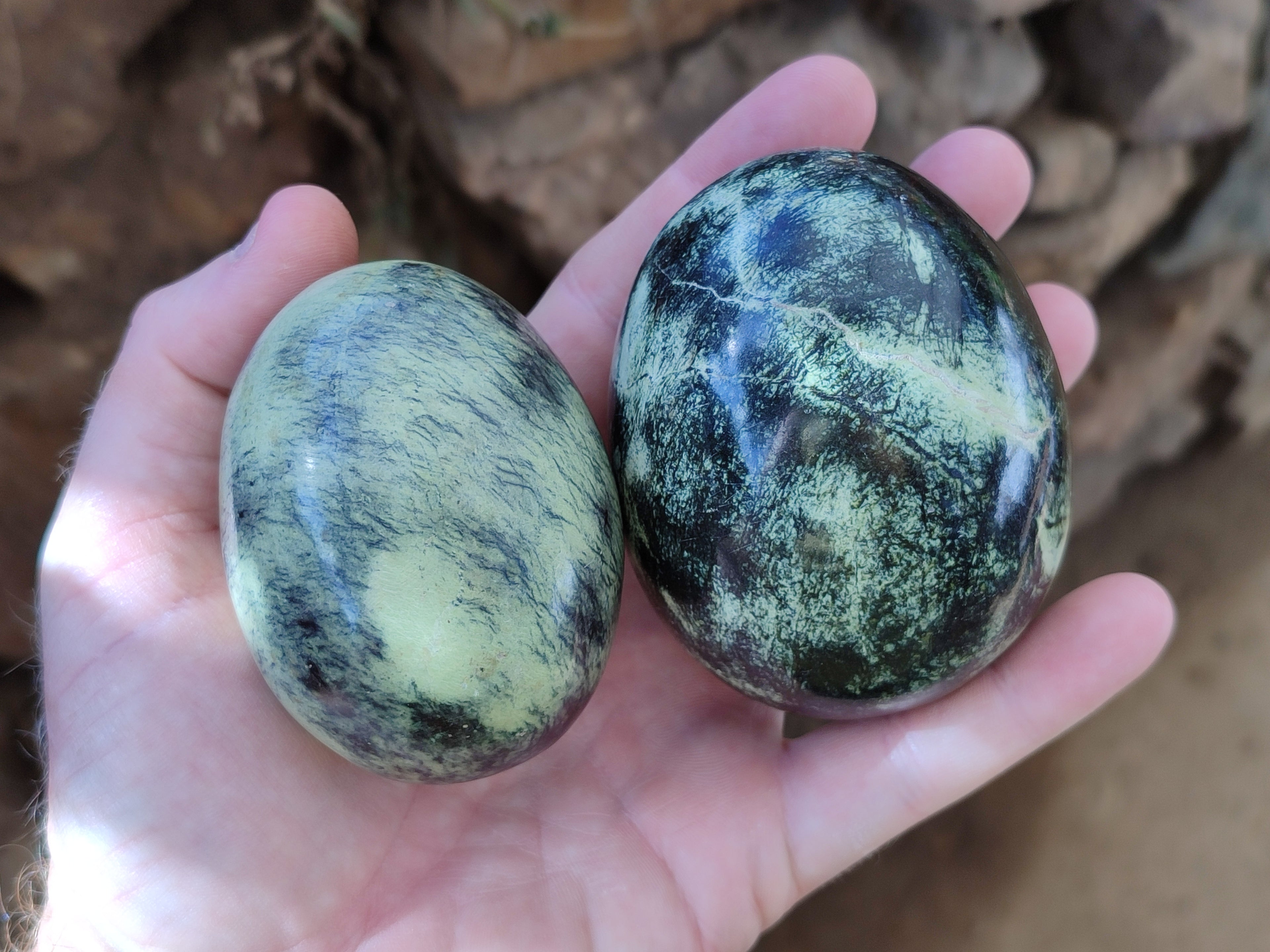 Polished Leopard Stone Eggs x 4 From Zimbabwe - Toprock Gemstones and Minerals 
