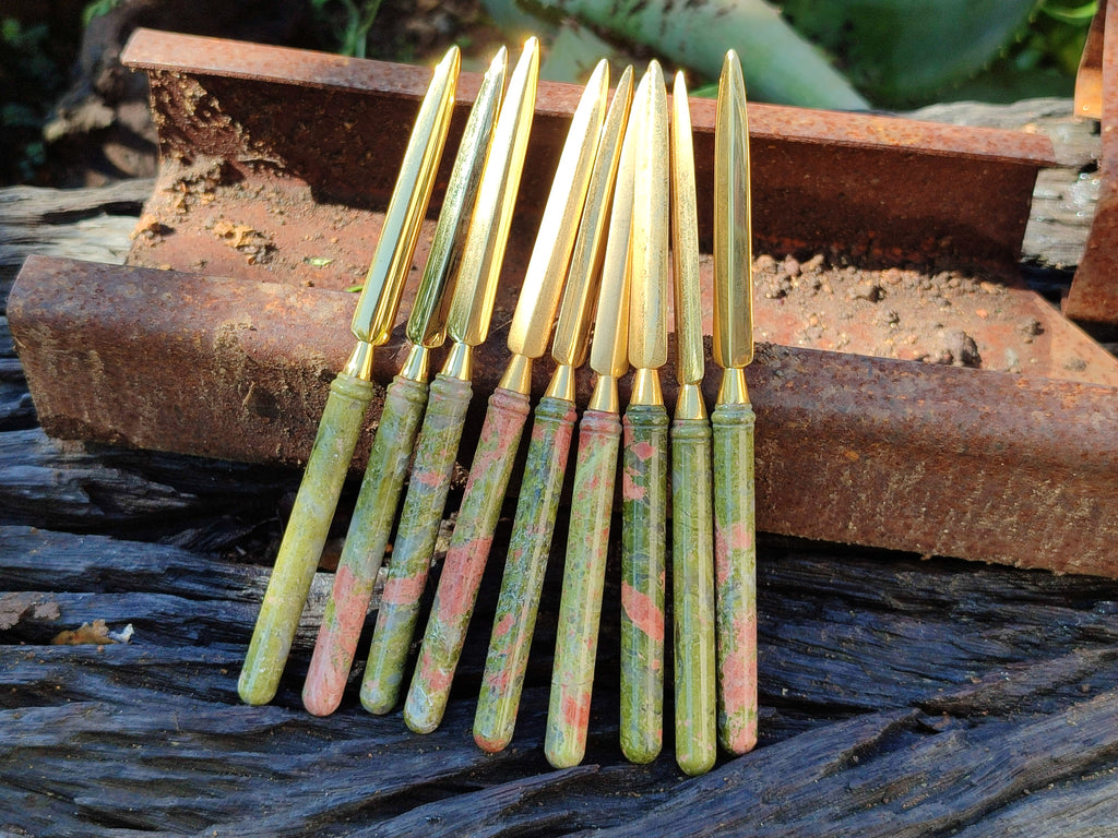 Polished Unakite Letter Openers - Sold Per Item - From South Africa - Toprock Gemstones and Minerals 