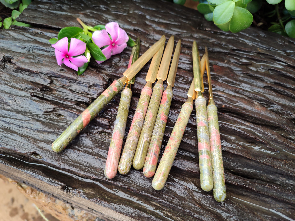 Polished Unakite Letter Openers - Sold Per Item - From South Africa - Toprock Gemstones and Minerals 