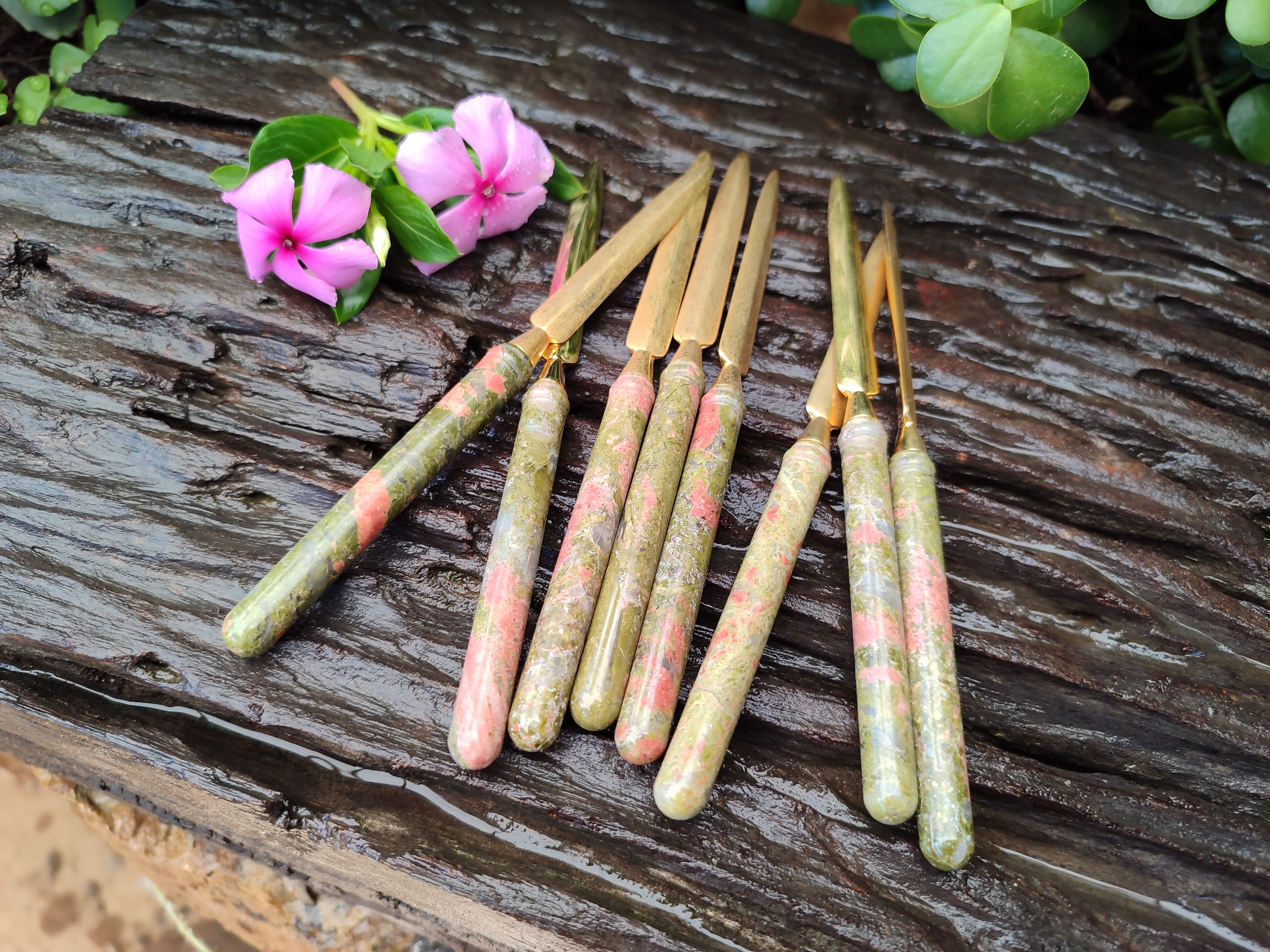 Polished Unakite Letter Openers - Sold Per Item - From South Africa - Toprock Gemstones and Minerals 
