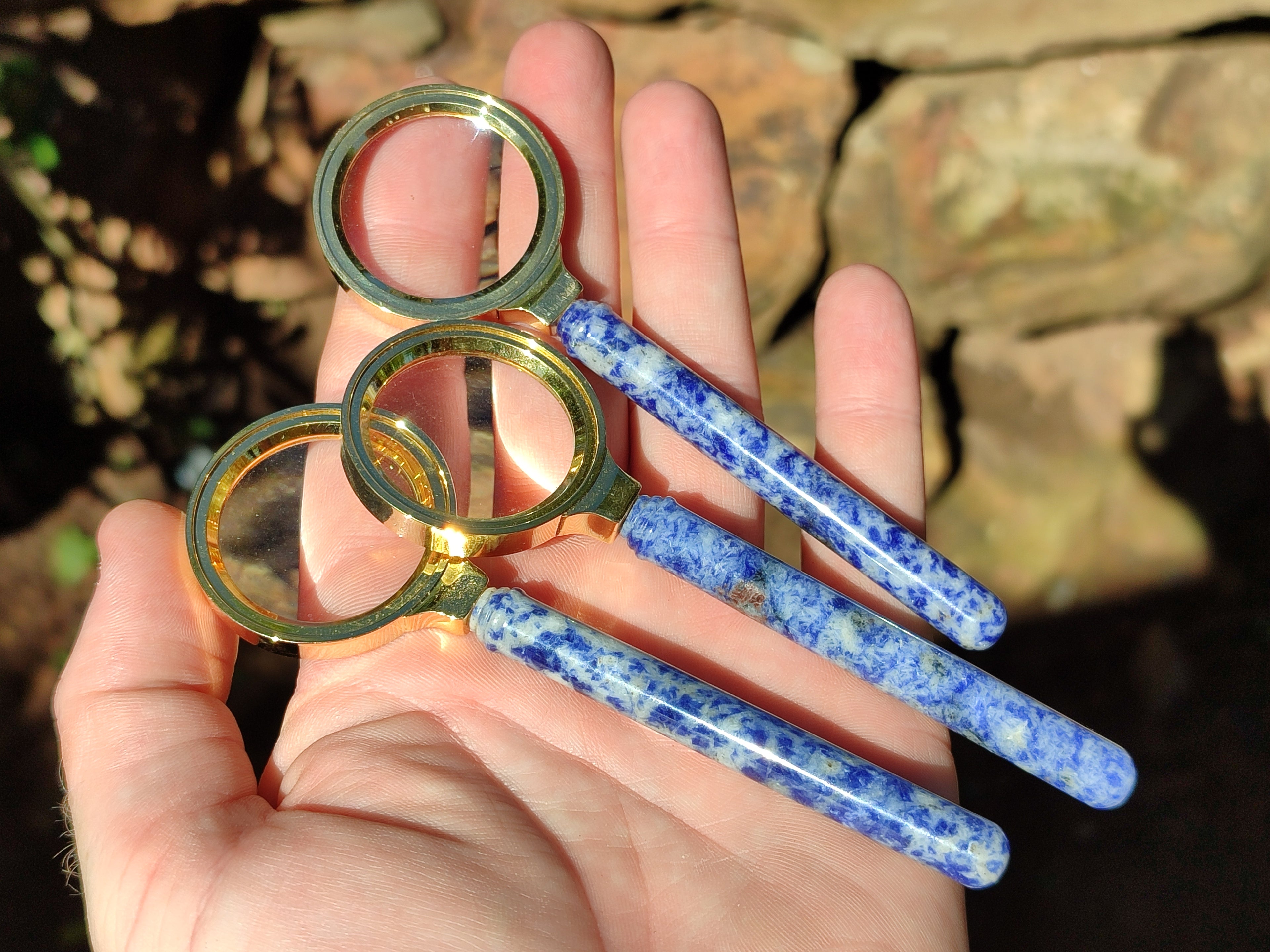 Polished Sodalite Magnifying Glasses - Sold Per Item - From Namibia - Toprock Gemstones and Minerals 