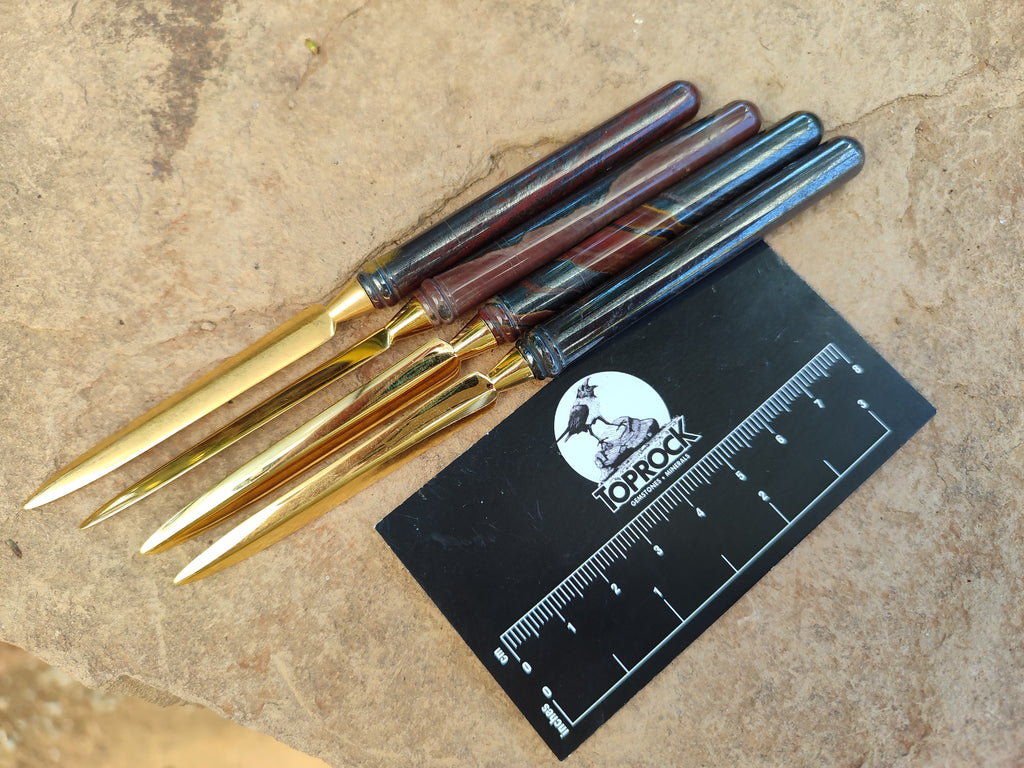 Hand Made Tiger Iron Jasper Letter Openers - sold per item - From Australia - Toprock Gemstones and Minerals 