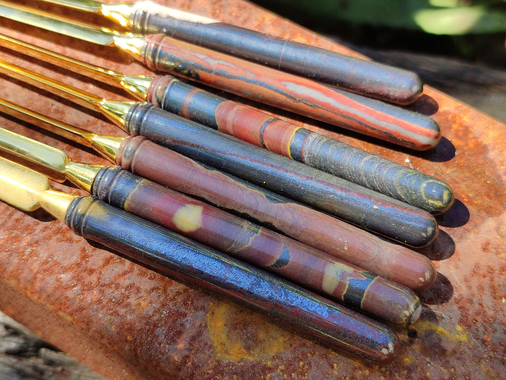 Hand Made Tiger Iron Jasper Letter Openers - sold per item - From Australia - Toprock Gemstones and Minerals 