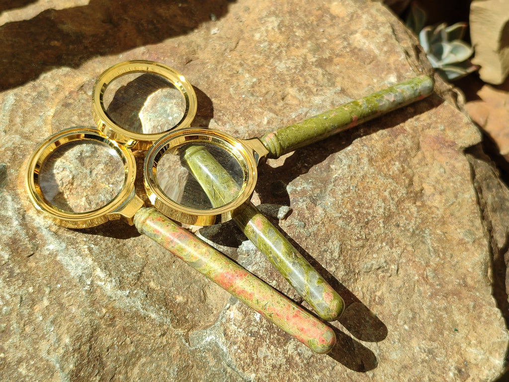 Polished Unakite Magnifying Glasses - Sold Per Item - From South Africa - Toprock Gemstones and Minerals 