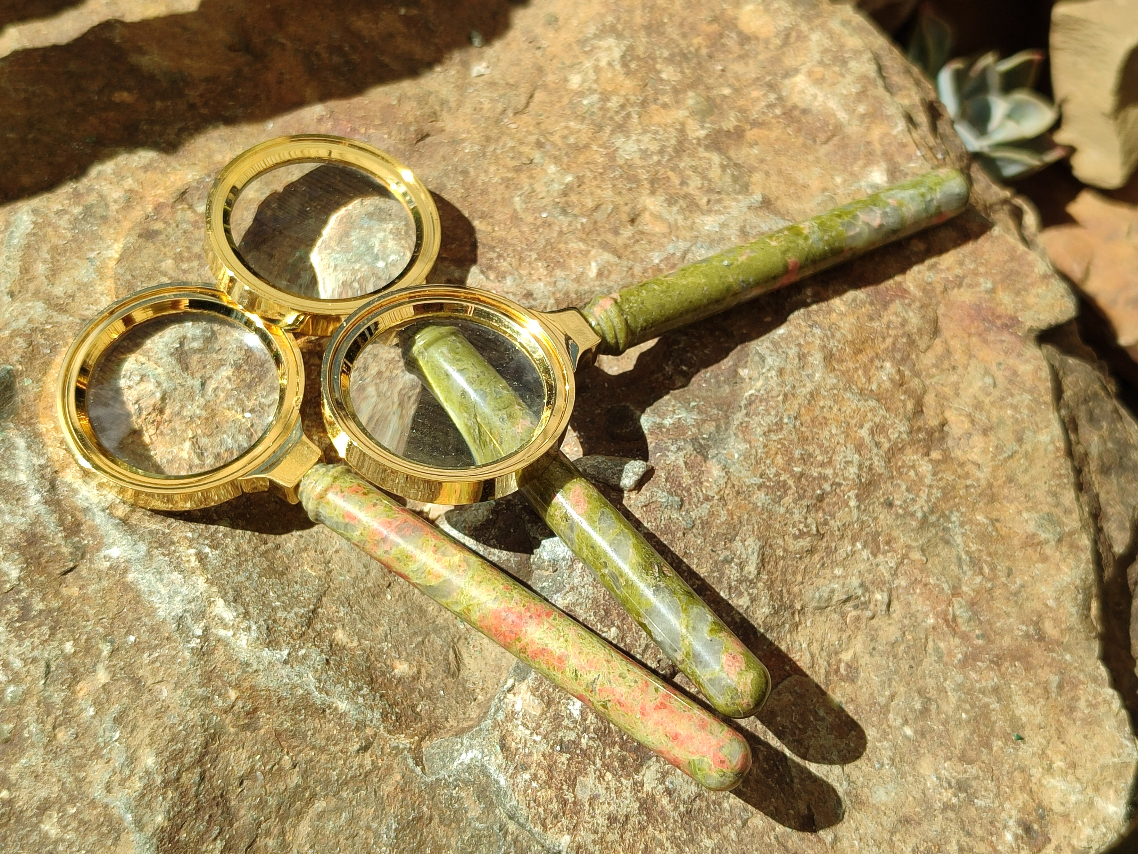 Polished Unakite Magnifying Glasses - Sold Per Item - From South Africa - Toprock Gemstones and Minerals 
